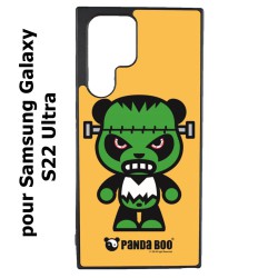 Coque noire pour Samsung Galaxy S22 Ultra PANDA BOO© Frankenstein monstre - coque humour