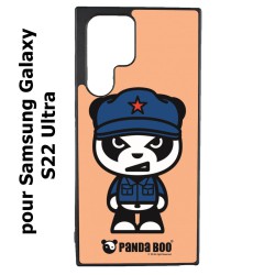 Coque noire pour Samsung Galaxy S22 Ultra PANDA BOO© Mao Panda communiste - coque humour