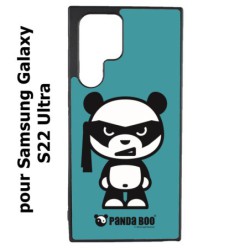 Coque noire pour Samsung Galaxy S22 Ultra PANDA BOO© bandeau kamikaze banzaï - coque humour