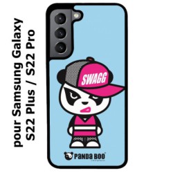 Coque noire pour Samsung Galaxy S22 Plus PANDA BOO© Miss Panda SWAG - coque humour