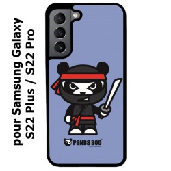 Coque noire pour Samsung Galaxy S22 Plus PANDA BOO© Ninja Boo noir - coque humour