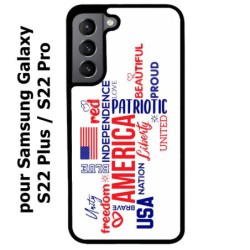 Coque noire pour Samsung Galaxy S22 Plus USA lovers - drapeau USA - patriot