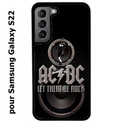 Coque noire pour Samsung Galaxy S22 groupe rock AC/DC musique rock ACDC