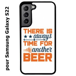 Coque noire pour Samsung Galaxy S22 Always time for another Beer Humour Bière