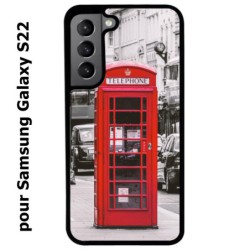 Coque noire pour Samsung Galaxy S22 Cabine téléphone Londres - Cabine rouge London