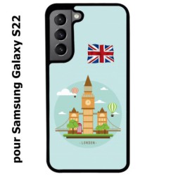 Coque noire pour Samsung Galaxy S22 Monuments Londres - Big Ben