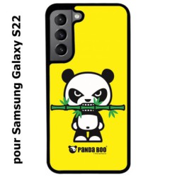 Coque noire pour Samsung Galaxy S22 PANDA BOO© Bamboo à pleine dents - coque humour
