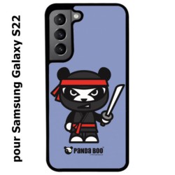 Coque noire pour Samsung Galaxy S22 PANDA BOO© Ninja Boo noir - coque humour
