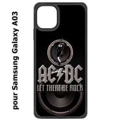 Coque noire pour Samsung Galaxy A03 groupe rock AC/DC musique rock ACDC