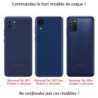 Coque pour Samsung Galaxy A03 Background cachemire motif bleu géométrique - coque noire TPU souple