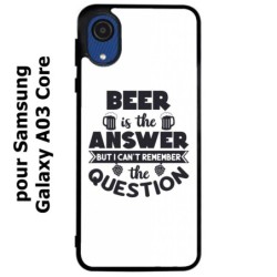 Coque noire pour Samsung Galaxy A03 Core Beer is the answer Humour Bière