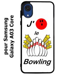 Coque noire pour Samsung Galaxy A03 Core J'aime le Bowling