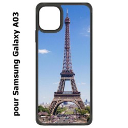 Coque noire pour Samsung Galaxy A03 Tour Eiffel Paris France