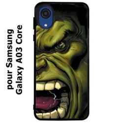 Coque noire pour Samsung Galaxy A03 Core Monstre Vert Hurlant