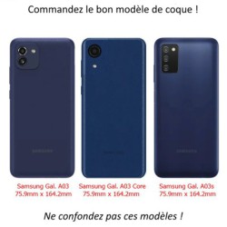 Coque pour Samsung Galaxy A03 Core Logo Normandie - Écusson Normandie - 2 léopards - coque noire TPU souple