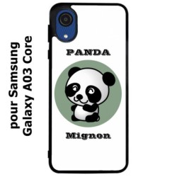 Coque noire pour Samsung Galaxy A03 Core Panda tout mignon
