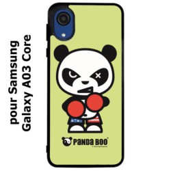 Coque noire pour Samsung Galaxy A03 Core PANDA BOO© Boxeur - coque humour