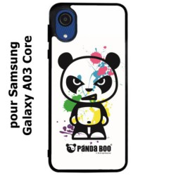 Coque noire pour Samsung Galaxy A03 Core PANDA BOO© paintball color flash - coque humour