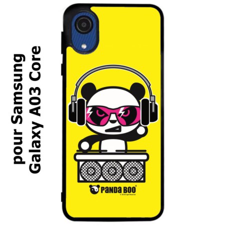 Coque noire pour Samsung Galaxy A03 Core PANDA BOO© DJ music - coque humour