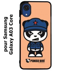 Coque noire pour Samsung Galaxy A03 Core PANDA BOO© Mao Panda communiste - coque humour