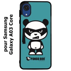 Coque noire pour Samsung Galaxy A03 Core PANDA BOO© bandeau kamikaze banzaï - coque humour
