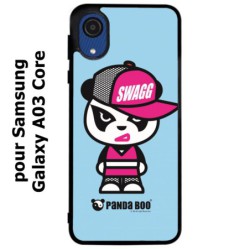 Coque noire pour Samsung Galaxy A03 Core PANDA BOO© Miss Panda SWAG - coque humour