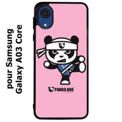 Coque noire pour Samsung Galaxy A03 Core PANDA BOO© Ninja Kung Fu Samouraï - coque humour