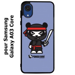 Coque noire pour Samsung Galaxy A03 Core PANDA BOO© Ninja Boo noir - coque humour