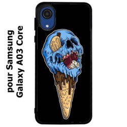 Coque noire pour Samsung Galaxy A03 Core Ice Skull - Crâne Glace - Cône Crâne - skull art