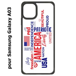 Coque noire pour Samsung Galaxy A03 USA lovers - drapeau USA - patriot