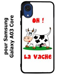 Coque noire pour Samsung Galaxy A03 Core Oh la vache - coque humoristique