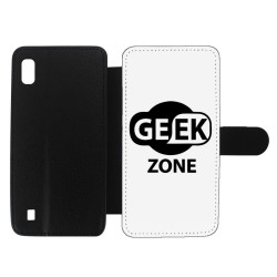 Etui cuir pour Samsung Galaxy A10 Logo Geek Zone noir & blanc