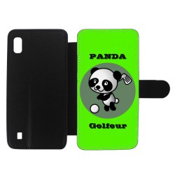 Etui cuir pour Samsung Galaxy A10 Panda golfeur - sport golf - panda mignon