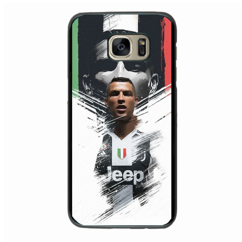 Coque noire pour Samsung A530/A8 2018 Ronaldo CR7 Juventus Foot