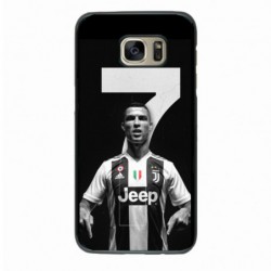 Coque noire pour Samsung A530/A8 2018 Ronaldo CR7 Juventus Foot numéro 7
