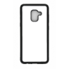Coque pour Samsung A530/A8 2018 logo Stars Wars fond gris - légende Star Wars - contour noir (Samsung A530/A8 2018)