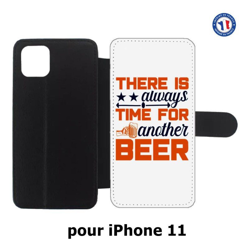 Etui cuir pour Iphone 11 Always time for another Beer Humour Bière