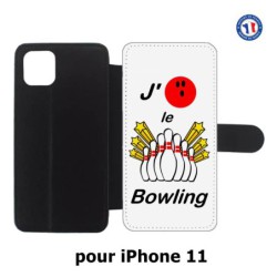 Etui cuir pour Iphone 11 J'aime le Bowling