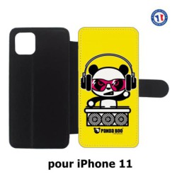 Etui cuir pour Iphone 11 PANDA BOO© DJ music - coque humour