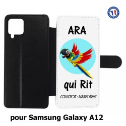 Etui cuir pour Samsung Galaxy A12 Ara qui rit (blagues nulles)