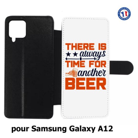 Etui cuir pour Samsung Galaxy A12 Always time for another Beer Humour Bière