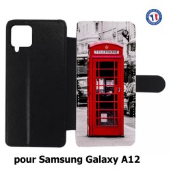 Etui cuir pour Samsung Galaxy A12 Cabine téléphone Londres - Cabine rouge London