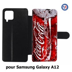 Etui cuir pour Samsung Galaxy A12 Coca-Cola Rouge Original