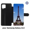 Etui cuir pour Samsung Galaxy A12 Tour Eiffel Paris France