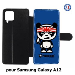 Etui cuir pour Samsung Galaxy A12 PANDA BOO© Banzaï Samouraï japonais - coque humour