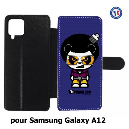Etui cuir pour Samsung Galaxy A12 PANDA BOO© Funky disco 70 - coque humour
