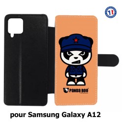 Etui cuir pour Samsung Galaxy A12 PANDA BOO© Mao Panda communiste - coque humour