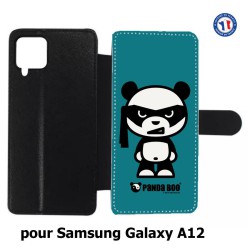 Etui cuir pour Samsung Galaxy A12 PANDA BOO© bandeau kamikaze banzaï - coque humour
