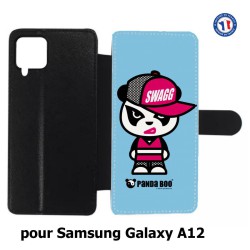 Etui cuir pour Samsung Galaxy A12 PANDA BOO© Miss Panda SWAG - coque humour