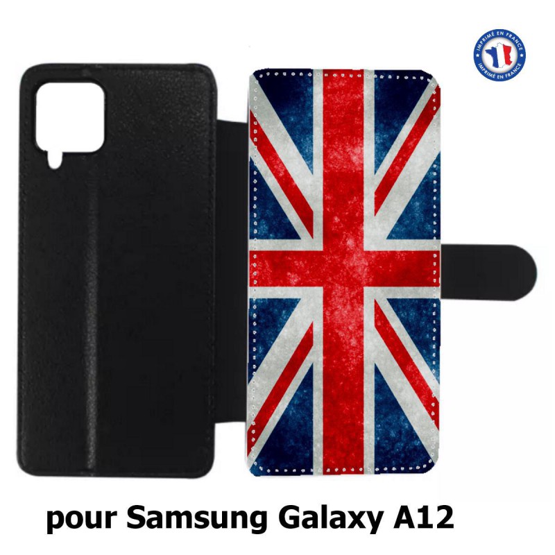 Etui cuir pour Samsung Galaxy A12 Drapeau Royaume uni - United Kingdom Flag